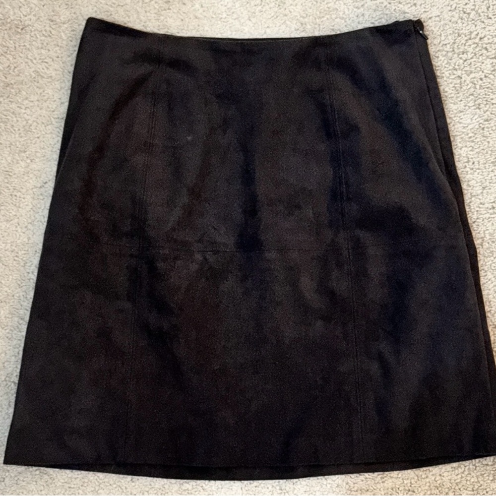 J Jill petite size 0 faux suede brown skirt